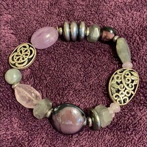 Silpada purple and silver stretch bracelet